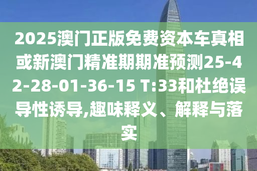 2025澳門正版免費(fèi)資本車真相或新澳門精準(zhǔn)期期準(zhǔn)預(yù)測(cè)25-42-28-01-36-15 T:33和杜絕誤導(dǎo)性誘導(dǎo),趣味釋義、解釋與落實(shí)